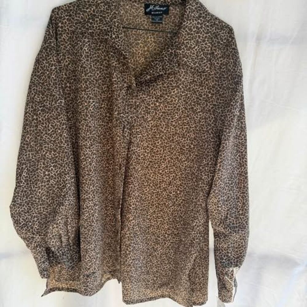 🐆 NEW WITH TAGS! Milano Woman 1X Leopard Print Blouse